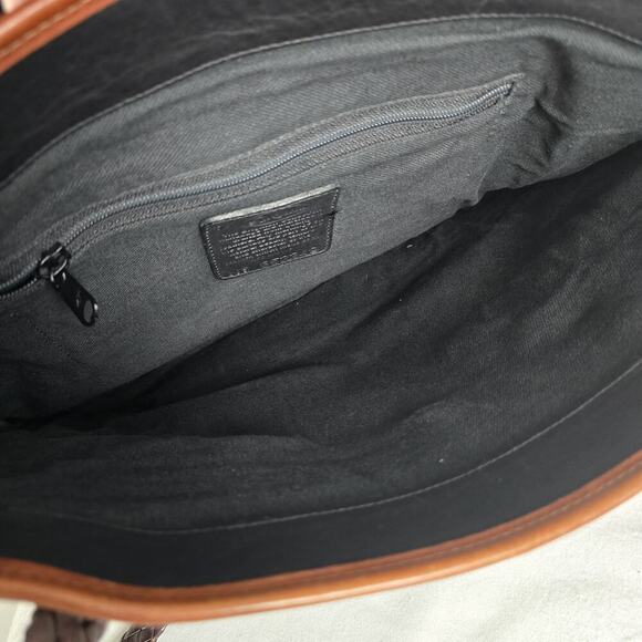 Brighton 90s Medium Brown Black Shoulder Tote Bag Purse 852249 Minimalist Mature - Picture 7 of 14